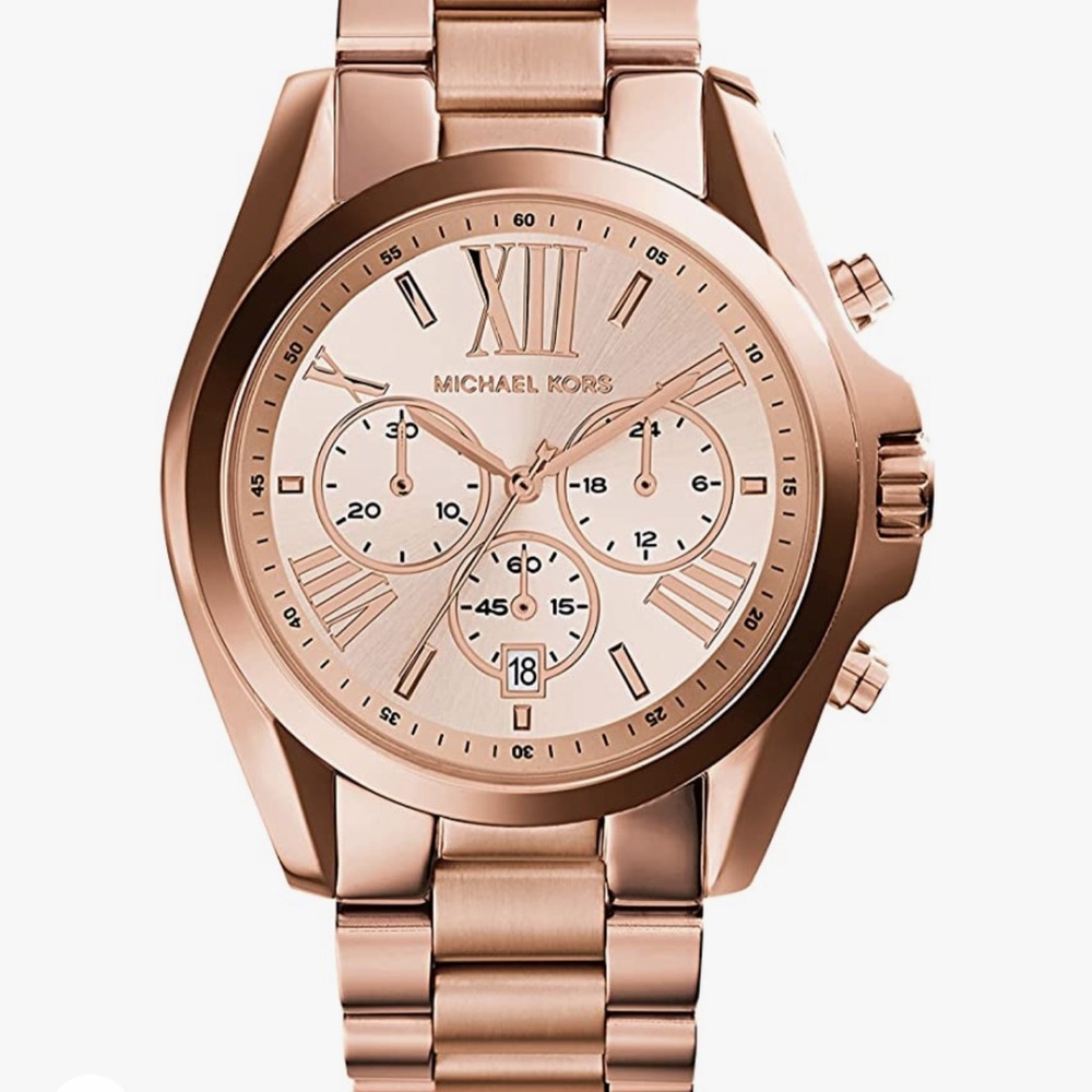Michael Kors Women's Bradshaw rose gold Stainless Steel 43MM Chronograph Watch